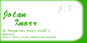 jolan knorr business card